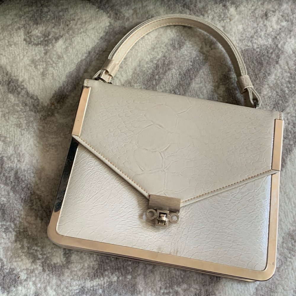 VTG Delicato By Markay Bags Flip Latch made USA purse clutch handbag faux croc